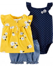 3-Piece Floral Little Short Set