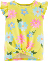 Floral Tie-Front Jersey Tee