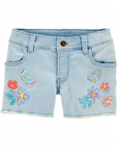 Butterfly Denim Shorts