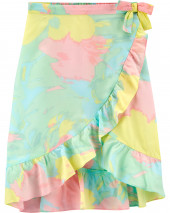 Floral Ruffle Wrap Skirt