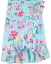 Multi Floral Ruffle Wrap Skirt