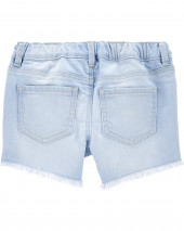 Эластичные джинсовые шорты с цветочным принтом