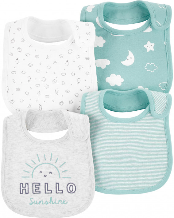 4-Pack Sun Teething Bibs