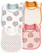 4-Pack Floral Teething Bibs