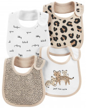 4-Pack Animal Teething Bibs