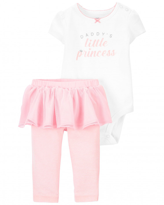 2-Piece Princess Bodysuit & Tutu Pant Set