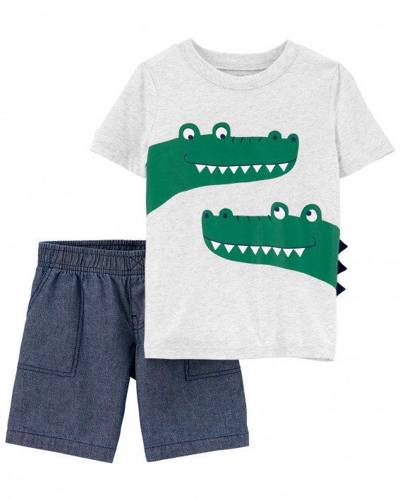 2-Piece Alligator Tee & Short Set
