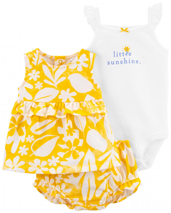 3-Piece Floral Little Short Set