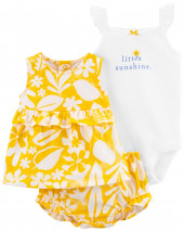 3-Piece Floral Little Short Set