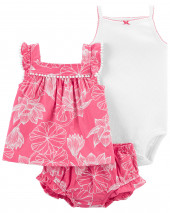 3-Piece Floral Little Short Set