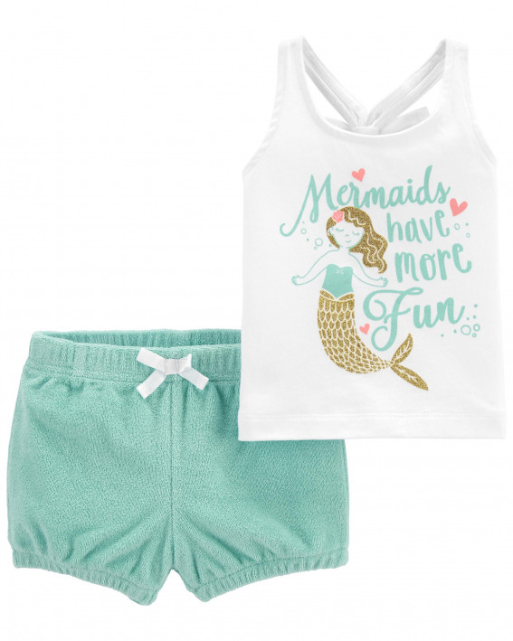 2-Piece Mermaid Tank & Short Set
