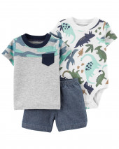 3-Piece Dinosaur Little Short Set