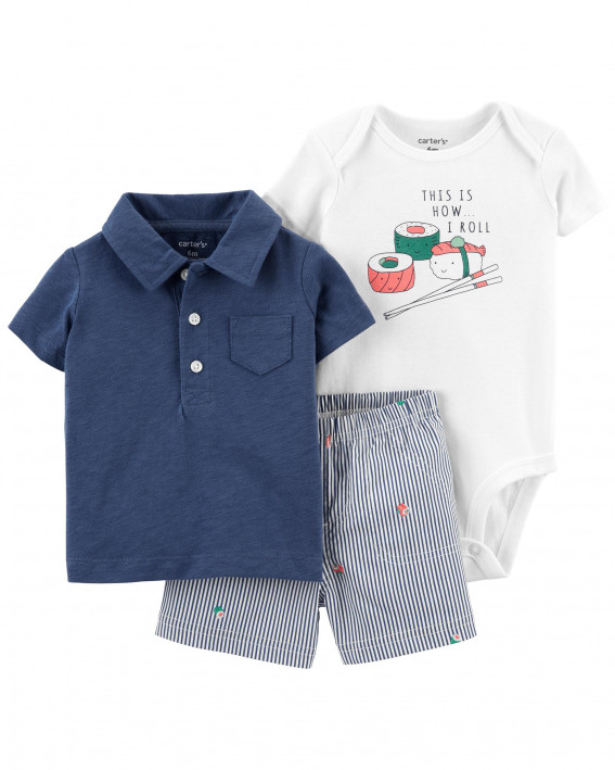 3-Piece Sushi Little Short Set
