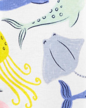1-Piece Whales 100% Snug Fit Cotton Footie PJs