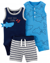 3-Piece Bodysuit & Romper Set