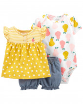 3-Piece Fruit Little Short Set