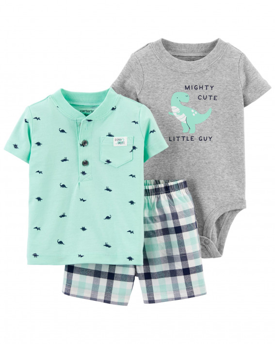 3-Piece Dinosaur Little Short Set