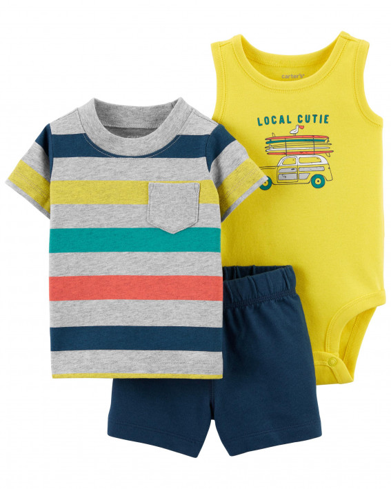 3-Piece Car Little Short Set