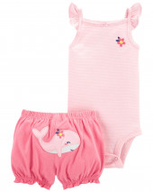 2-Piece Flutter Bodysuit & Short Set