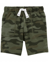 Camo Pull-On Fransız Terri Şortları