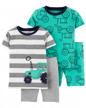 4-Piece Tractor 100% Snug Fit Cotton PJs