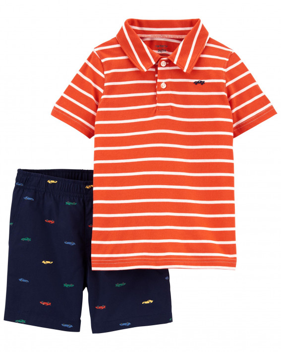 2-Piece Jersey Polo & Short Set