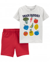 2-Piece Veggies Jersey Tee & Short Set