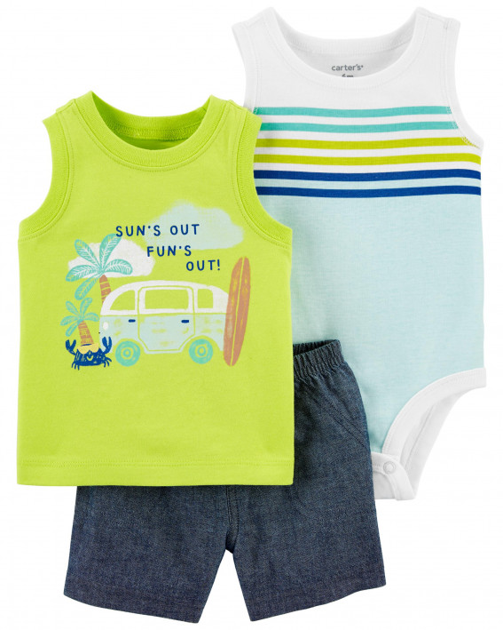 3-Piece Vacation Little Short Set