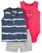 3-Piece Tie-Dye Little Short Set