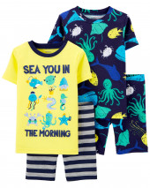 3D Logo 4-Piece Sea 100% Snug Fit Cotton PJs
