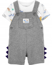 2-Piece Dinosaur Tee & Shortalls Set