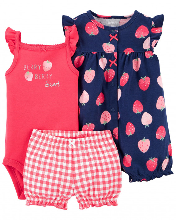 3-Piece Bodysuit & Romper Set