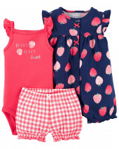3-Piece Bodysuit & Romper Set