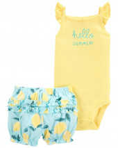 2-Piece Flutter Bodysuit & Short Set