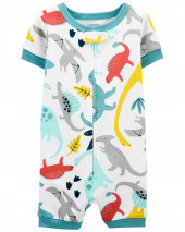 1-Piece Dinosaur 100% Snug Fit Cotton Romper PJs