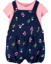 2-Piece Tee & Floral Shortalls Set