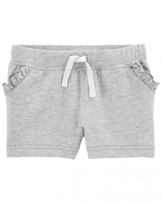 Ruffle Pull-On French Terry Shorts