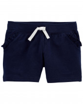 Ruffle Pull-On French Terry Shorts
