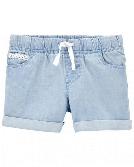 Pull-On Denim Shorts