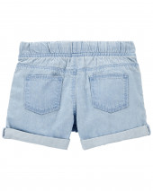 Pull-On Denim Shorts