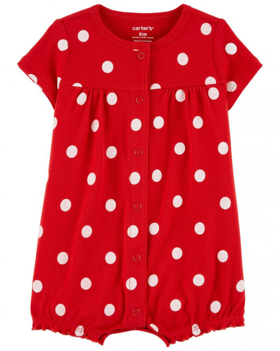 Polka Dot Snap-Up Romper