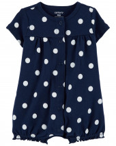 Polka Dot Snap-Up Romper