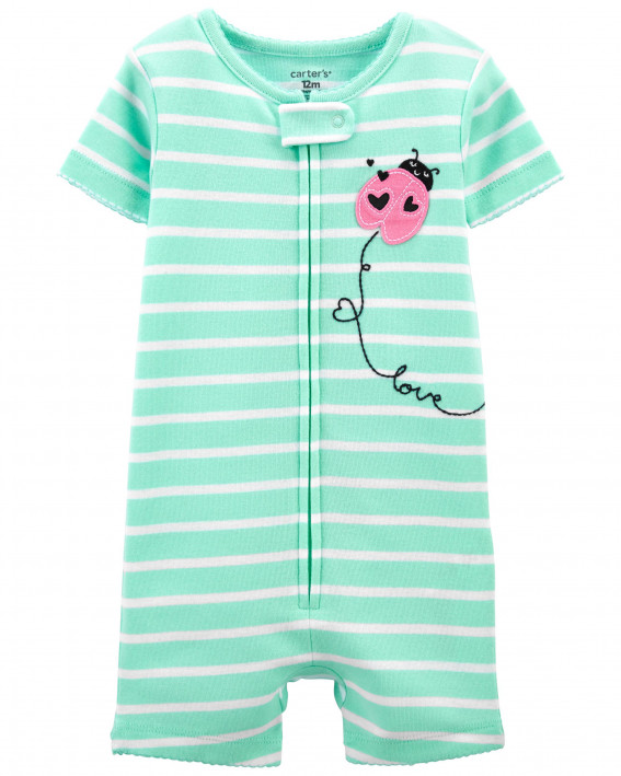 1-Piece Ladybug 100% Snug Fit Cotton Romper PJs