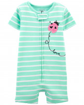 1-Piece Ladybug 100% Snug Fit Cotton Romper PJs
