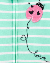 1-Piece Ladybug 100% Snug Fit Cotton Romper PJs
