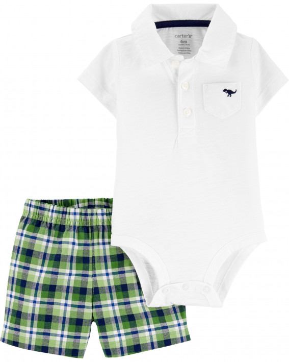 2-Piece Polo Bodysuit Short Set