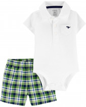 2-Piece Polo Bodysuit Short Set