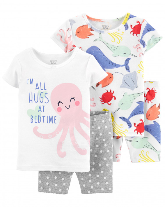 4-Piece Sea 100% Snug Fit Cotton