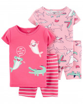 4-Piece Shark 100% Snug Fit Cotton PJs