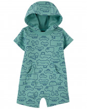Construction Hooded Romper